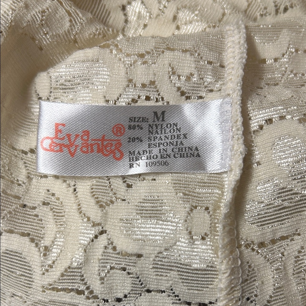 Vintage 90s Eva Cervantes cream nylon strap night wear set - Picture 2 of 13